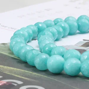 Bracciale con perline di pietra preziosa amazzonite sfaccettata gioielli in pietra