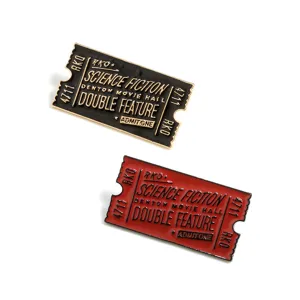 Novedad metal esmaltado pin creativo entrada de cine broche insignia para ropa sombreros bolsos