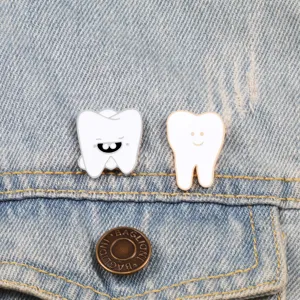 Leuke cartoon tanden emaille speld set grappige expressie broche badge voor medische studenten