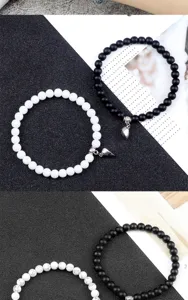 Set di bracciali di perle con attrazione magnetica per coppie, gioielli minimalisti.