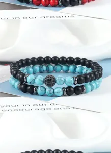 Kralen armbanden set met zirkonia bal, stijlvol mode sieraden accessoire voor dames en heren