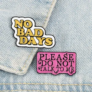 Creative enamel pin badge with letters brooch alloy jewelry for daily wear and backpack decor