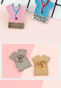 Nurse doctor scrub enamel pin medical badge stethoscope fashion apparel jewelry accessory
