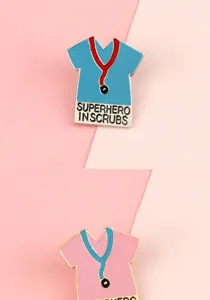 Medical staff enamel brooch pin cute stethoscope uniform badge for nurses and doctors gifts