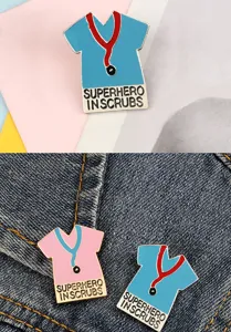Creative medical nurse uniform enamel pin stethoscope brooch badge for daily wear and gift.
