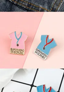 Creative medical scrub enamel pin with stethoscope design, perfect badge for doctors and nurses.