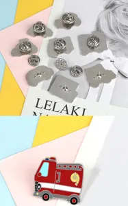 Cute cartoon car enamel brooch pins set, creative alloy badge accessories for kids daily wear.