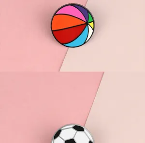 Sports alloy badge cute mini football brooch pin for student denim apparel accessories decor