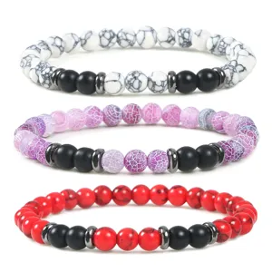 Boho yoga edelsteen kralen stretch armbaden set met legering spacers voor dames en heren