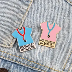 Creative Alloy Enamel Brooch Cartoon Nurse Doctor Uniform Lapel Pin Medical Workers Gift Superhero In Scrubs Brooches Badge Jewelry Accessories