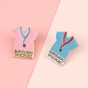 Medical worker enamel pin set, cute stethoscope clothing badge brooch for nurses.