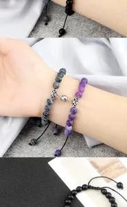 Couple magnetic attraction braided beaded bracelet set, handmade matching jewelry for besties.