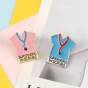 Enamel medical scrubs lapel pin cute stethoscope doctor nurse brooch badge jewelry accessory