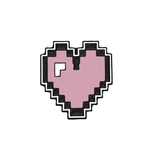 Broche de corazón pixelado retro rosa pin esmaltado estilo videojuego insignia bonita ropa