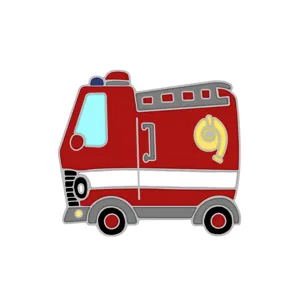 Cute cartoon fire truck enamel pin alloy brooch children fashion clothing accessories badge
