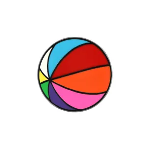 Colorful beach ball alloy brooch pin for denim jackets and student accessories fashion decor.
