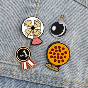 Broche en Émail d'Alliage de Dessin Animé Épinglette Amusant Ventilateur Électrique Médaille Badges pour Vêtements Sac à Dos Décor