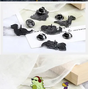 Cute cartoon dinosaur enamel pin set, cool style alloy brooch for kids backpack and clothing.