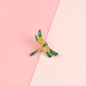 Charming enamel dragonfly brooch pin for women suit jacket collar decoration stylish insect jewelry