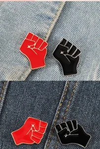 Kreative Black Lives Matter erhobene Faust Legierung Emaillierte Brosche Pin Modisch