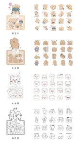 Schattige cartoon beer washi sticker set, decoratieve benodigdheden voor DIY scrapbooking.