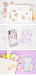 Schattige beren washi sticker set esthetische cartoon dagboek DIY decoratieve stickers