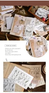 Vintage Dagboek Materiaal Set Met Planten En Vlinder Stickers DIY Decoratie
