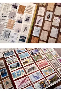Carte di materiale per scrapbooking vintage mini adesivi decorativi diario retro carta da collage set