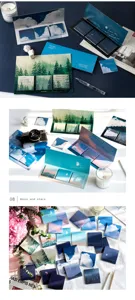 MoCard Bloc de Notas Cielo Estrellado Serie Set Estilo INS Papeleria Estetica Notas Adhesivas