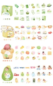 Simpatico set di adesivi Washi Momoe con dolci e gatti per la decorazione fai da te del diario.