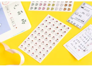 Cute cartoon chicken expression stickers set for journaling diary decoration and daily planning.