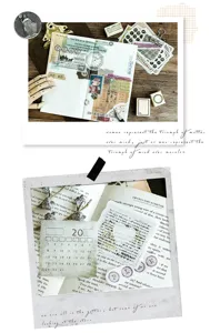 Confezione di adesivi washi inglesi vintage grandi decorativi per scrapbooking diario fai da te