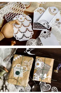 Carta di sfondo per scrapbooking di diario in pizzo cavo bianco vintage per decorazione