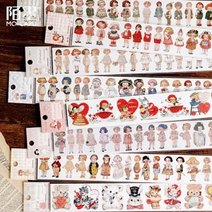 Rétro Poupée Cabinet Série Décoratif Washi Ruban Mignon Vintage Caractère Papier Masquage Ruban Journal DIY Artisanat