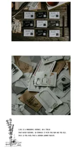Mini carnet noir vintage et ensemble de papier scrapbooking pour journal DIY et artisanat.
