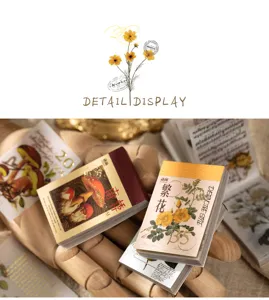 Set de bloc de notas adhesivas de hongos botánicos vintage para scrapbooking y diario.