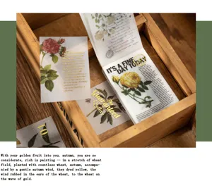 Notas adhesivas florales vintage bloc de notas, hermoso papel de papetería DIY para diario.