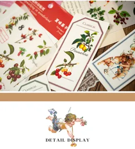 Vintage botanical PVC transfer stickers for creative journal DIY decoration supplies