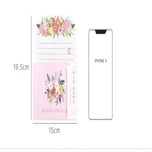 Ensemble de papier à lettres et enveloppe en forme de fleur pour écriture de journal