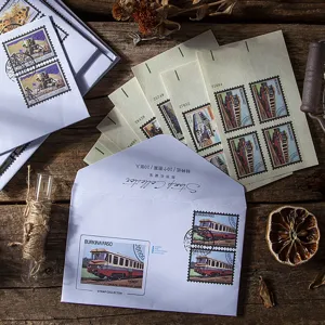 Vintage postzegel stickers decoratieve DIY handboek speciaal papier benodigdheden 10st