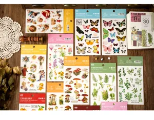 Transfer printing stickers aesthetic floral butterfly sticker journaling DIY craft stationery