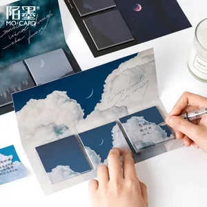 Serie de Cielo Estrellado Notas Adhesivas Bloc de Notas Estilo Ins Artístico Papelería Cuaderno de Papel para Oficina Escuela Uso Diario
