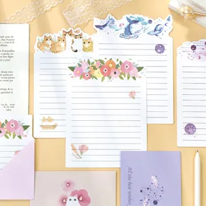 Ensemble de Papier à Lettres et Enveloppe de Papeterie Créative Style Frais Papier d'Écriture Belle Illustration Pour Bureau École
