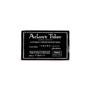 Antique theme wood seal retro ticket design DIY stationery crafting decoration black card