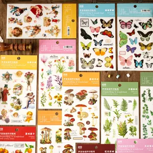PVC Water Transfer Stickers Botanical Floral Retro Journal Diary DIY Decorative Craft Stickers