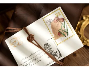 Bloc de notas botánico vintage con estampado en caliente para diario DIY y scrapbooking.