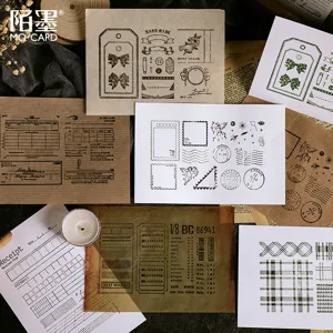 Vintage Collage Materialpackung mit Quittungen und Briefmarken für kreative Bastelarbeiten