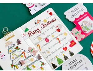Koreanische kreative Weihnachtsserie Aufkleberpackung Lebemann Schneemann Tagebuch DIY