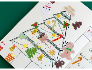 Koreanische kreative Weihnachtsserie Aufkleber Pack, Lebkuchenmann Schneemann DIY Tagebuch Deko.