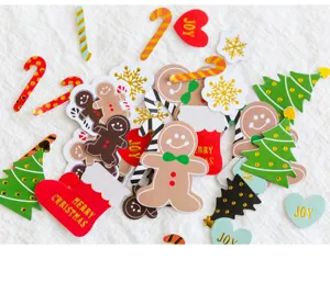 Weihnachtsaufkleber Set Lebkuchenmann Tannenbaum DIY Deko Sticker Detailansicht Ansicht